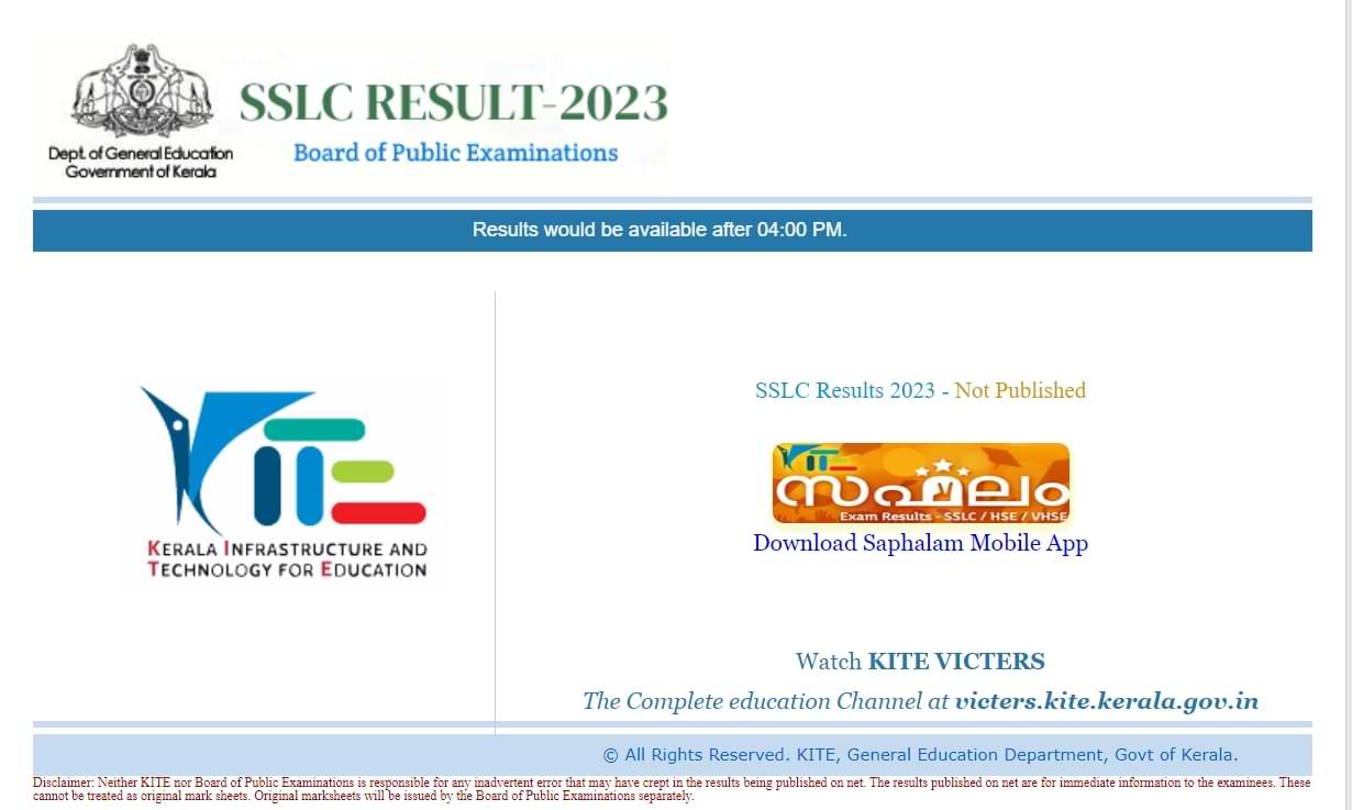 Kerala SSLC 10th after 4 pm